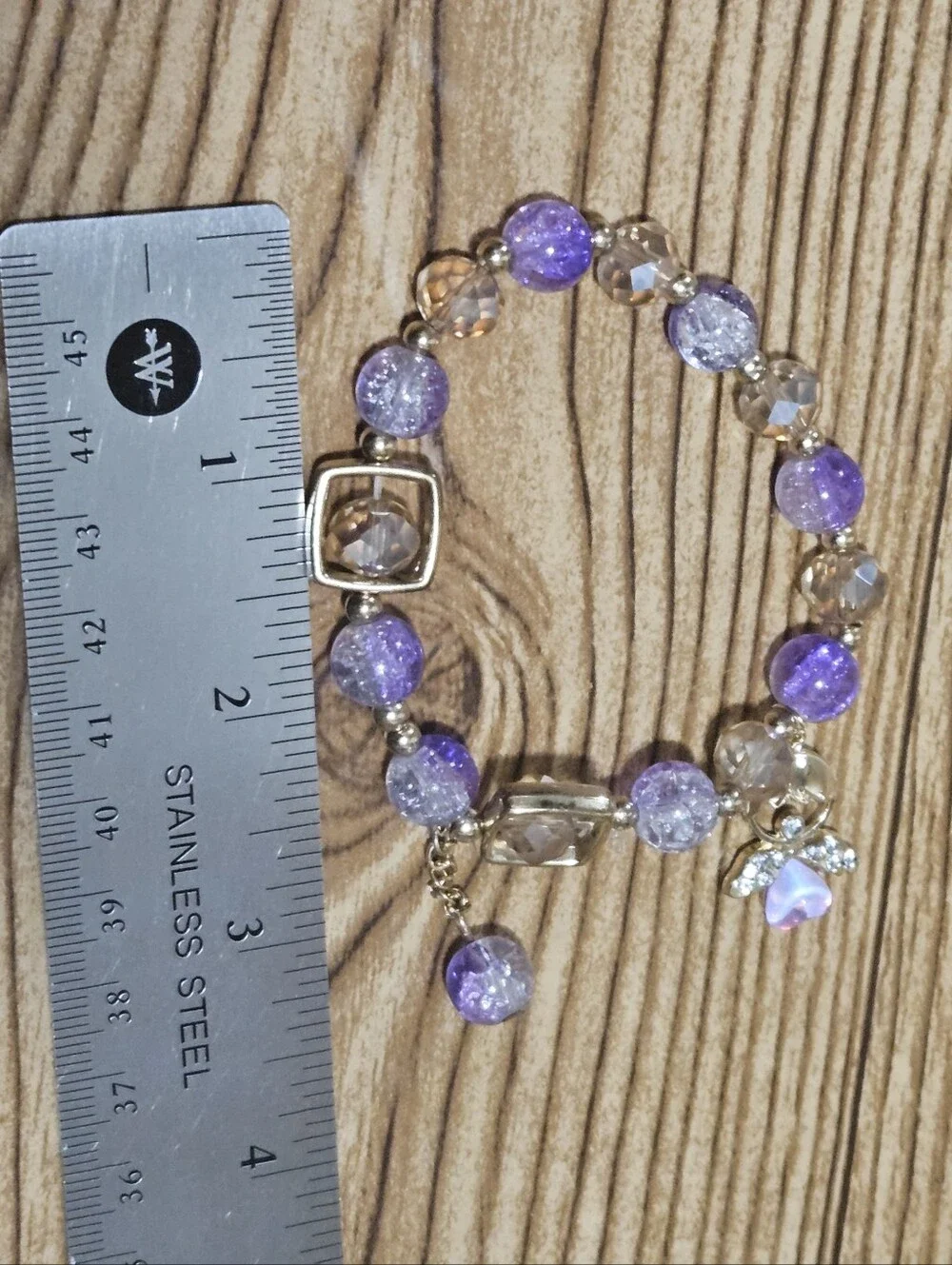 Purple Tone bracelet With Angel Dangle Charm
